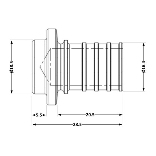 Заглушка натяжная Icma №1042 d20х2,8 851042GW05 Заглушка натяжная Icma №1042 d20х2,8 851042GW05