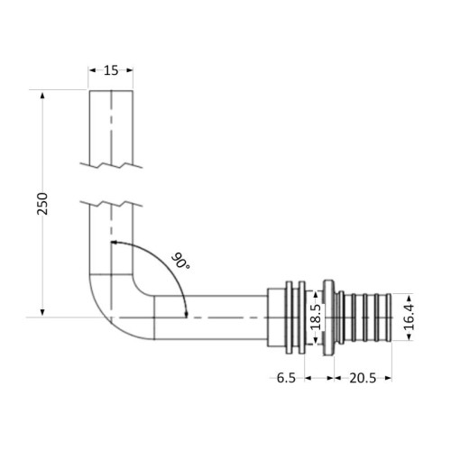 Трубка для радиатора Icma №1043 d20×2,8 для натяжного фитинга 851043GWGE07 Трубка для радиатора Icma №1043 d20×2,8 для натяжного фитинга 851043GWGE07