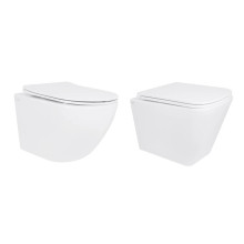 Акционный набор: Унитаз подвесной Jay Ultra Quiet QT07335177W 485х360х320 + Tern Ultra Quiet QT17332303ASW 490x365x325