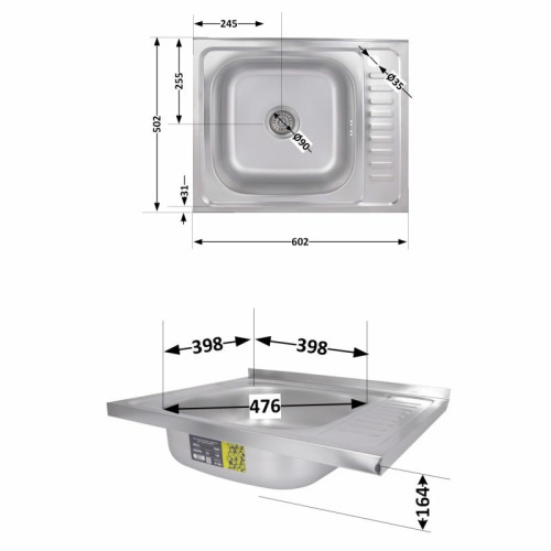 Кухонная мойка Brinex 6050-L 0,6 мм Satin (BRIN6050LSAT06) Кухонная мойка Brinex 6050-L 0,6 мм Satin (BRIN6050LSAT06)
