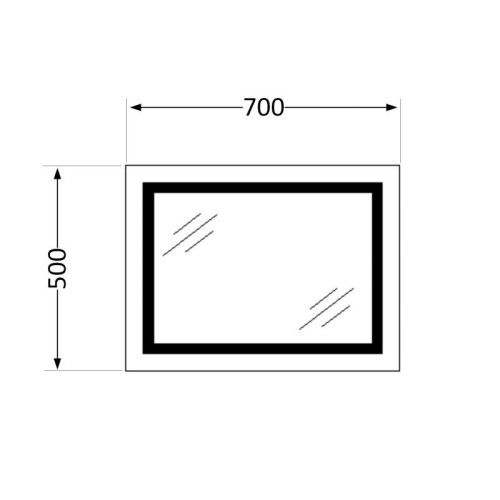 Зеркало Qtap Mideya (DC-F613) 700х500 с LED-подсветкой Touch, с антизапотеванием, диммером QT2078NCF7050W