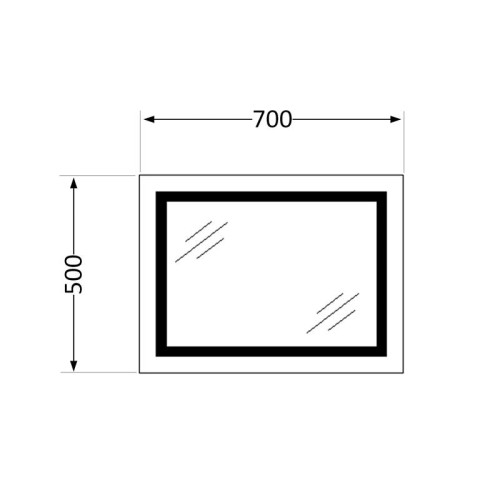Зеркало Qtap Mideya (DC-F614) 700х500 с LED-подсветкой Touch, с антизапотеванием, диммером QT2078NCF07050W