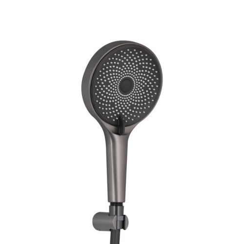 Смеситель для ванны Qtap Slavonice (c душевым гарнитуром) QTSLV259GMB48035 Gunmetal Black PVD