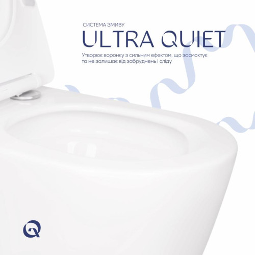 Унитаз подвесной Qtap Scorpio безободковый Ultra Quiet с сиденьем Soft-close QT14332380ASW