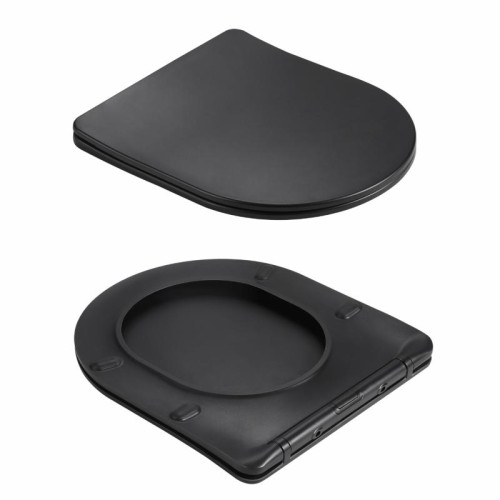 Унитаз подвесной Qtap Jay Ultra Quiet 485х360х320 мм, Matt Black, сиденьем Slim Duroplast/ Soft-close/ Quick Relase QT07335177MB Унитаз подвесной Qtap Jay Ultra Quiet 485х360х320 мм, Matt Black, сиденьем Slim Duroplast/ Soft-close/ Quick Relase QT07335177MB