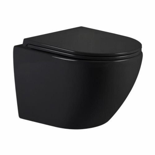 Унитаз подвесной Qtap Jay Ultra Quiet 485х360х320 мм, Matt Black, сиденьем Slim Duroplast/ Soft-close/ Quick Relase QT07335177MB Унитаз подвесной Qtap Jay Ultra Quiet 485х360х320 мм, Matt Black, сиденьем Slim Duroplast/ Soft-close/ Quick Relase QT07335177MB