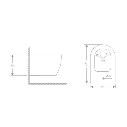 Биде подвесное Qtap Jay 485х360х320 мм White Биде подвесное Qtap Jay 485х360х320 мм White