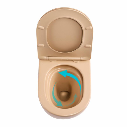 Унитаз подвесной Robin Ultra Quiet 490×365×325 мм, Beige, с сиденьем Slim Duroplast / Soft-close / Quick Release QT13332381АSSB Qtap