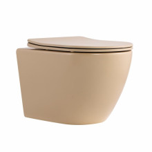 Унитаз подвесной Robin Ultra Quiet 490×365×325 мм, Beige, с сиденьем Slim Duroplast / Soft-close / Quick Release QT13332381АSSB Qtap Унитаз подвесной Robin Ultra Quiet 490×365×325 мм, Beige, с сиденьем Slim Duroplast / Soft-close / Quick Release QT13332381АSSB Qtap