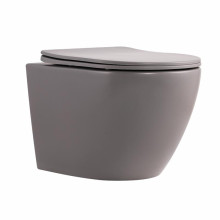Унитаз подвесной Robin Ultra Quiet 490×365×325 мм, Stone Grey, с сиденьем Slim Duroplast / Soft-close / Quick Release QT13332381АSSG Qtap Унитаз подвесной Robin Ultra Quiet 490×365×325 мм, Stone Grey, с сиденьем Slim Duroplast / Soft-close / Quick Release QT13332381АSSG Qtap