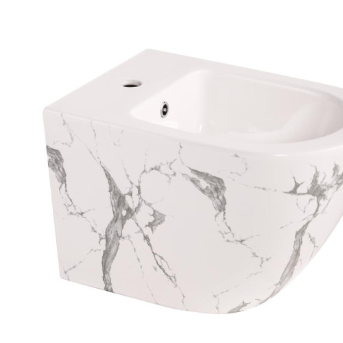 Биде подвесное Qtap Robin 515x370x350 мм, Marble QT13551381GMR