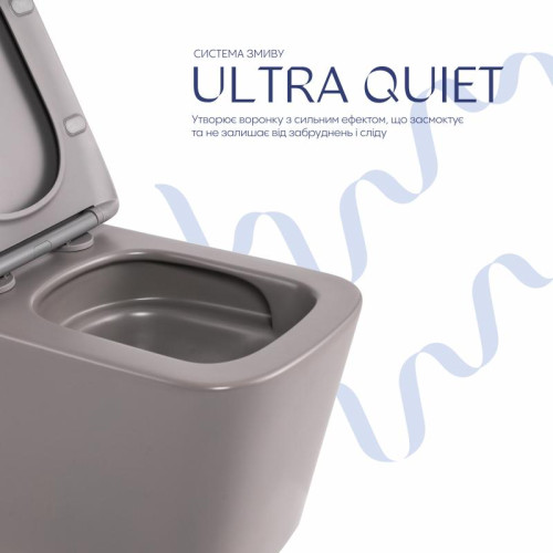 Унитаз подвесной Tern Ultra Quiet 490×365×325 мм, Stone Grey, с сиденьем Slim Duroplast / Soft-close / Quick Release QT17332303ASSG Qtap Унитаз подвесной Tern Ultra Quiet 490×365×325 мм, Stone Grey, с сиденьем Slim Duroplast / Soft-close / Quick Release QT17332303ASSG Qtap