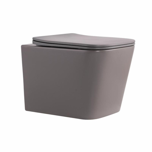 Унитаз подвесной Tern Ultra Quiet 490×365×325 мм, Stone Grey, с сиденьем Slim Duroplast / Soft-close / Quick Release QT17332303ASSG Qtap Унитаз подвесной Tern Ultra Quiet 490×365×325 мм, Stone Grey, с сиденьем Slim Duroplast / Soft-close / Quick Release QT17332303ASSG Qtap