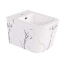 Биде подвесное Qtap Tern 520x350x330 мм, Marble QT17551303GMR Биде подвесное Qtap Tern 520x350x330 мм, Marble QT17551303GMR