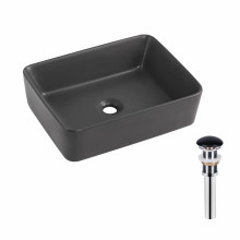 Раковина накладная Qtap Tern 480x370x135 мм, Anthracite, прямоугольная, с донным клапаном QT17116069AN Раковина накладная Qtap Tern 480x370x135 мм, Anthracite, прямоугольная, с донным клапаном QT17116069AN