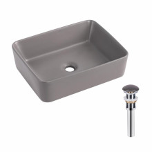 Раковина накладная Qtap Tern 480x370x135 мм, Stone grey, прямоугольная, с донным клапаном QT17116069SG Раковина накладная Qtap Tern 480x370x135 мм, Stone grey, прямоугольная, с донным клапаном QT17116069SG