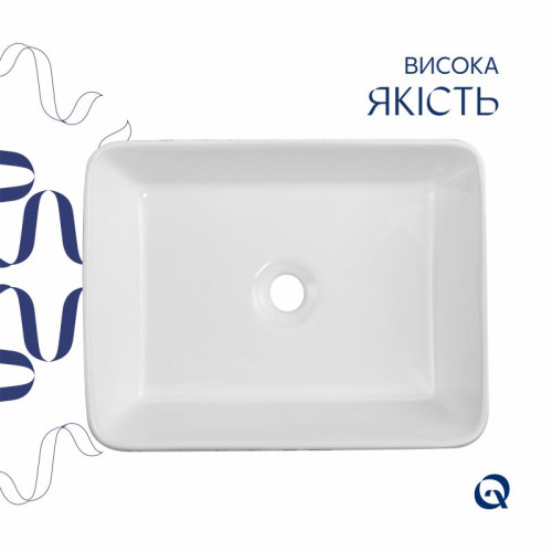 Раковина накладная Qtap Tern 480x370x135 мм, Marble, прямоугольная, с донным клапаном QT17116069MR Раковина накладная Qtap Tern 480x370x135 мм, Marble, прямоугольная, с донным клапаном QT17116069MR