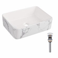 Раковина накладная Qtap Tern 480x370x135 мм, Marble, прямоугольная, с донным клапаном QT17116069MR Раковина накладная Qtap Tern 480x370x135 мм, Marble, прямоугольная, с донным клапаном QT17116069MR