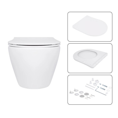 Готовое решение Qtap для ванной комнаты: подвесной унитаз Jay Ultra Quiet 520x360x320 + комплект инсталляции Nest 4 в 1 (линейная клавиша White)