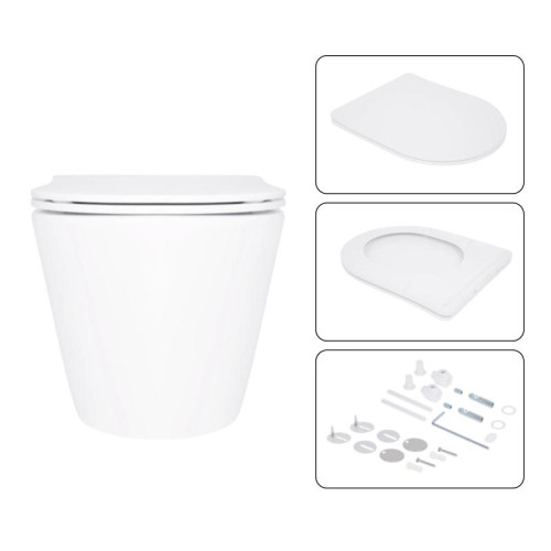 Готовое решение Qtap для ванной комнаты: подвесной унитаз Swan Ultra Quiet 520×360×320 + комплект инсталляции Nest 4 в 1 (квадратная клавиша Chrome)