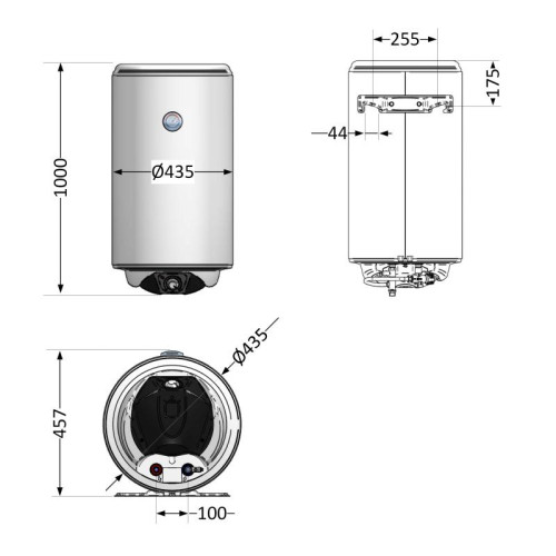Водонагреватель электрический Thermo Alliance Spectra 100 л вертикальный, сухой керамический ТЭН 2,0 кВт, d 435 мм