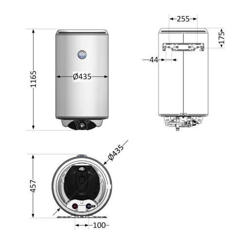 Электрический водонагреватель Thermo Alliance Spectra 120 л вертикальный, сухой керамический ТЭН 2,0 кВт, d 435 мм