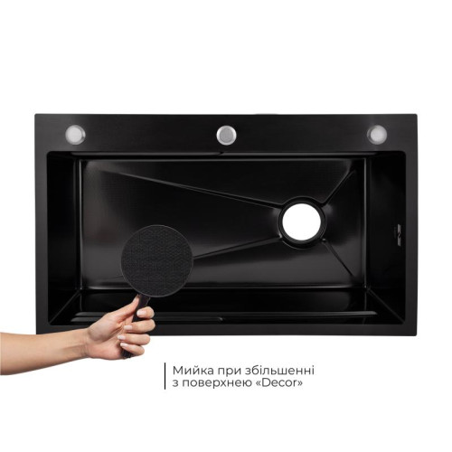Lidz Handmade H7545B Мойка для кухни интегрированная Decor Black PVD Honeycomb 3,0/1,0 мм LDH7545BDECPVD48373 Lidz Handmade H7545B Мойка для кухни интегрированная Decor Black PVD Honeycomb 3,0/1,0 мм LDH7545BDECPVD48373