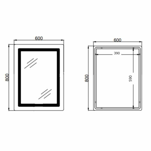 Зеркало Qtap Cardinal (CA2) 600х800 с LED-подсветкой Touch, с антизапотеванием, с диммером, рег. темп. цвета (3000-6500K) QT0478C608048453