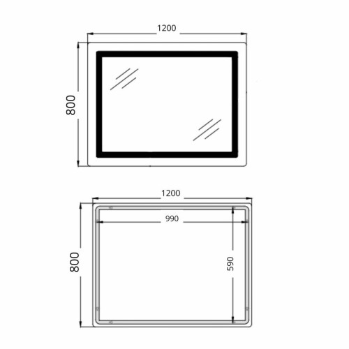 Зеркало Qtap Cardinal (CA2) 1200х800 с LED-подсветкой Touch, с антизапотеванием, с диммером, рег. темп. цвета (3000-6500K) QT0478C1208048454