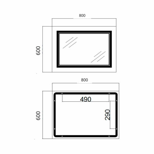 Зеркало Qtap Cardinal (CA1) 800х600 с LED-подсветкой Touch, с антизапотеванием, с диммером, рег. темп. цвета (3000-6500K) QT0478C8060