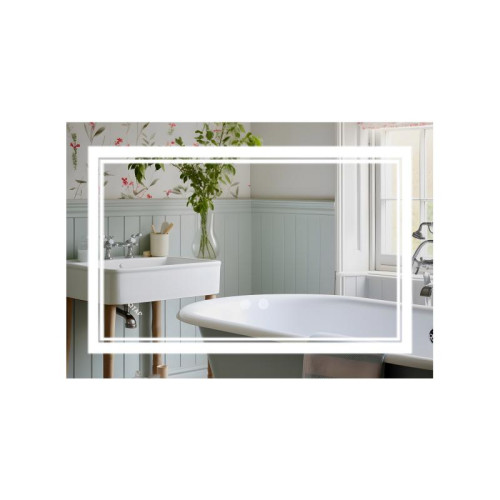 Зеркало Qtap Cardinal (CA1) 800х600 с LED-подсветкой Touch, с антизапотеванием, с диммером, рег. темп. цвета (3000-6500K) QT0478C8060