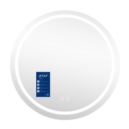Зеркало Qtap Mideya (MI6) R900 с LED-подсветкой Touch, с антизапотеванием, диммером, рег. яркости QT2078NCR9090W