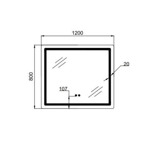 Зеркало Qtap Mideya (MI1) 1200х800 с LED-подсветкой Touch, с антизапотеванием, диммером, рег. яркости QT2078F12080 Зеркало Qtap Mideya (MI1) 1200х800 с LED-подсветкой Touch, с антизапотеванием, диммером, рег. яркости QT2078F12080