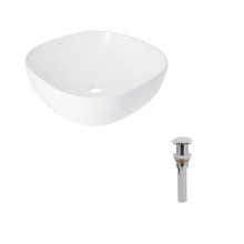 Комплект Qtap Kolibri: Раковина накладная 400x400x140 мм, White, квадратная + Донный клапан Pop-up PU02 Комплект Qtap Kolibri: Раковина накладная 400x400x140 мм, White, квадратная + Донный клапан Pop-up PU02