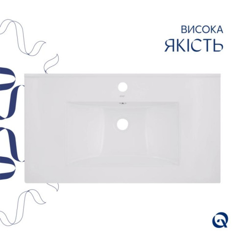 Комплект Albatross: Раковина врезная мебельная 820x460x180 мм, White, прямоугольная + Донный клапан Pop-up PU02O