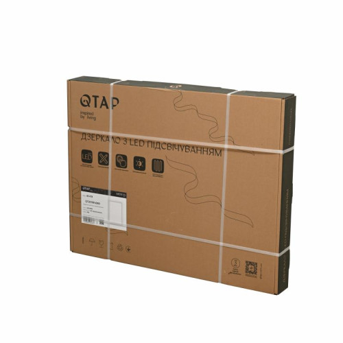 Зеркало Qtap Mideya (MI2) 600х800 с LED-подсветкой Touch, с антизапотеванием, диммером, рег. яркости QT2078F6080