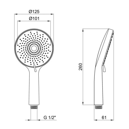 Лейка для ручного душа Lidz Niagara 32 120 мм округлая LDNIA32GRP48536 Graphite