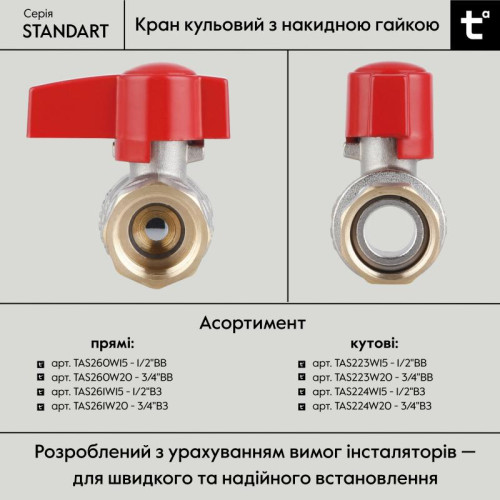 Кран шаровой Thermo Alliance Standart 3/4