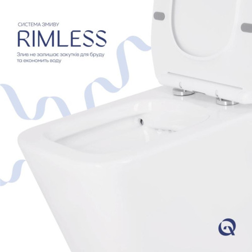 Унитаз напольный Qtap Crow Eco безободковый с сиденьем Soft-close QTCRO27W48750 Унитаз напольный Qtap Crow Eco безободковый с сиденьем Soft-close QTCRO27W48750