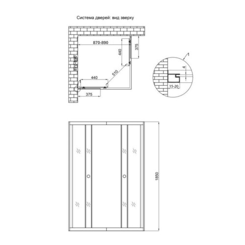 Душевая кабина Lidz Wawel SC90x90.SAT.LOW.DGR, стекло темне тонированное 4 мм без поддона