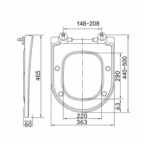 Qtap Сиденье для унитаза (Robin 520, Scorpio 520) 465x363x60 мм, White, с микролифтом, Slim Duroplast, MagLock QTSC179W48916