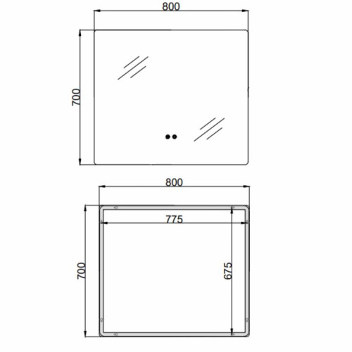 Зеркало Qtap Taurus (TA2) 800×700 мм с LED-подсветкой Touch, с антизапотеванием, с диммером, рег. темп. цвета (3000-6500K) QTTAU70070048955