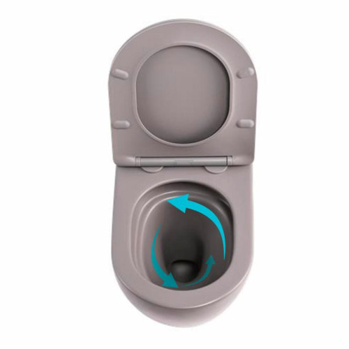 Унитаз подвесной Qtap Robin Ultra Quiet 520×365×340 мм, Stone grey, с сиденьем Slim Duroplast / Soft-close / Quick Release QTROB26SG48996