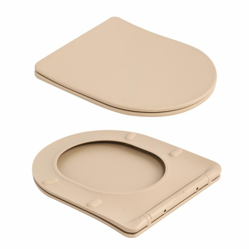 Унитаз подвесной Qtap Robin Ultra Quiet 520×365×340 мм, Beige, с сиденьем Slim Duroplast / Soft-close / Quick Release QTROB26SB48997