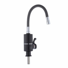 Проточный кран-водонагреватель с гибким изливом для кухни Lidz Warm 064 LDWAR064GRE49094 Black/Grey