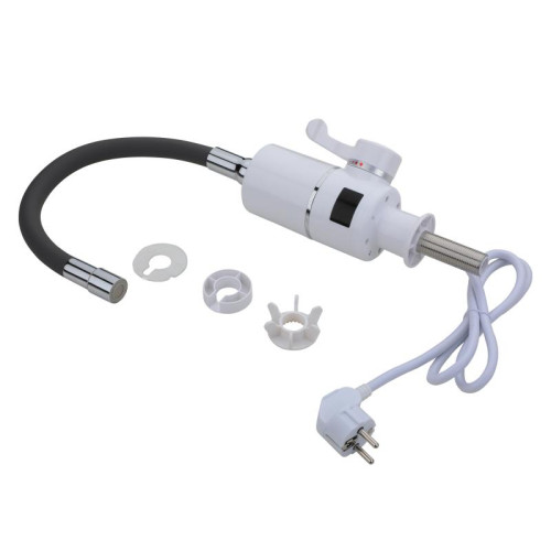 Проточный кран-водонагреватель с гибким изливом для кухни Lidz Warm 065 LDWAR065BLA49095 White/Black