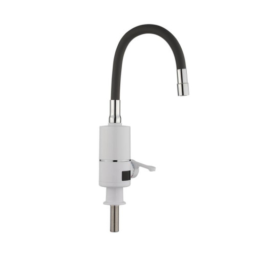 Проточный кран-водонагреватель с гибким изливом для кухни Lidz Warm 065 LDWAR065BLA49095 White/Black