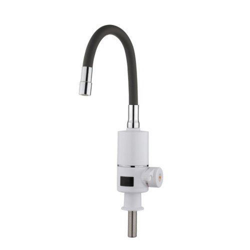 Проточный кран-водонагреватель с гибким изливом для кухни Lidz Warm 065 LDWAR065GRE49096 White/Grey