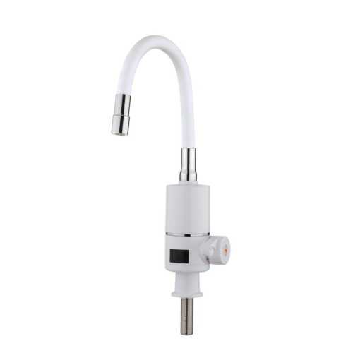 Проточный кран-водонагреватель с гибким изливом для кухни Lidz Warm 065 LDWAR065WHI49097 White/White