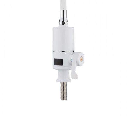 Проточный кран-водонагреватель с гибким изливом для кухни Lidz Warm 065 LDWAR065WHI49097 White/White